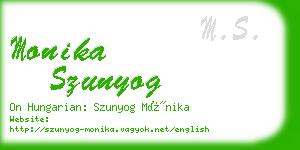 monika szunyog business card